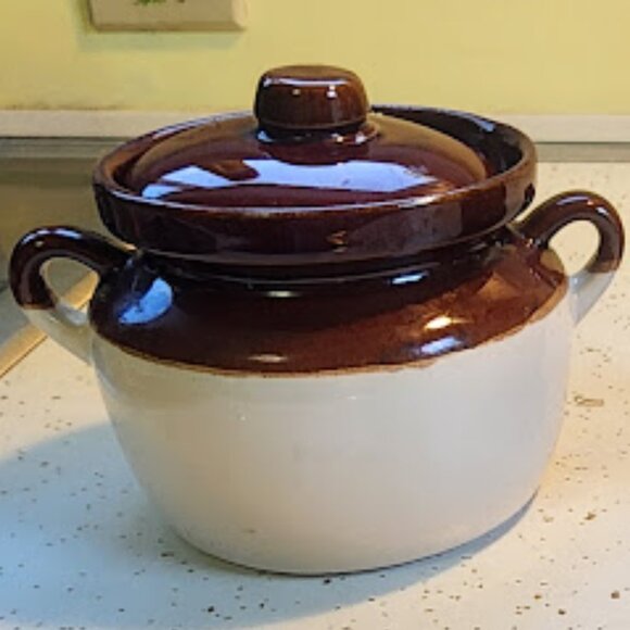 Vintage McCoy Pottery Bean Pot and Lid with Bonus Jar with Lid - Picture 1 of 6